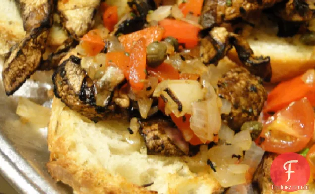 Portobello Bruschetta com alecrim Aïoli