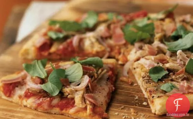 Peru assado e Prosciutto Pizza