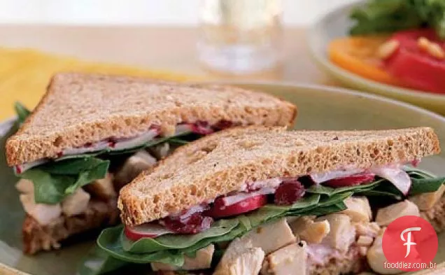 Frango assado e sanduíches de Cranberry