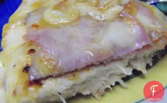 Escalope de frango rápido com presunto e Gruyere