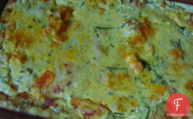 Abóbora e cebolinha Frittatas