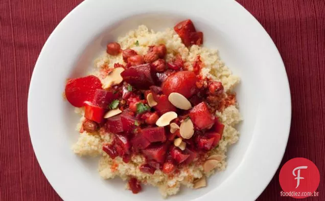 Guisado Marroquino de beterraba, abóbora e rabanete