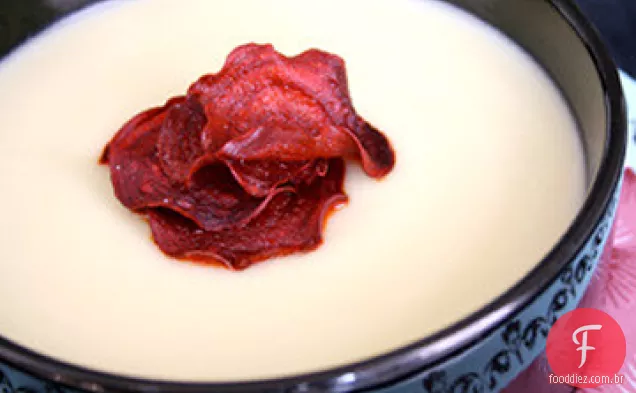 Couve-flor - sopa de pastinaga com batatas fritas de beterraba