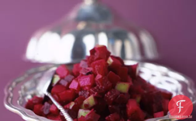 Beterraba assada e sabor de maçã
