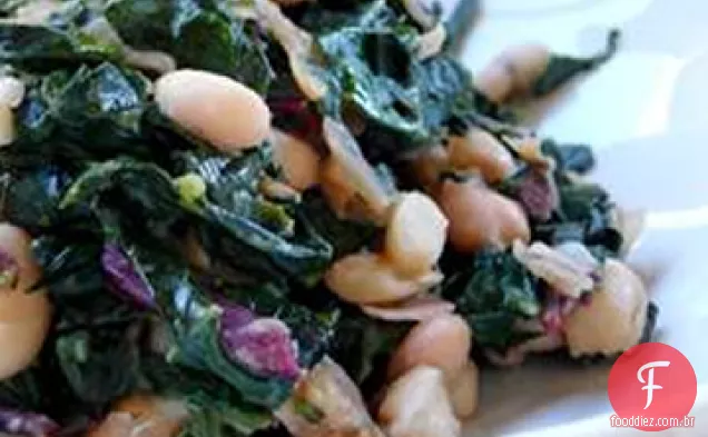 Verdes com feijão Cannellini e Pancetta