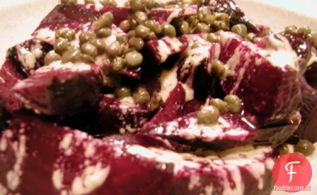 Salada De Beterraba Com Wasabi E Alcaparras Fritas