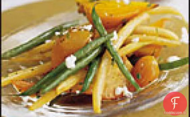 Salada de dois feijões e beterraba com queijo Feta