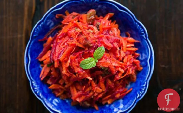 Salada marroquina de cenoura ralada e beterraba