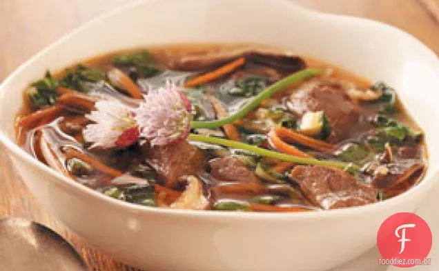 Sopa Asiática De Legumes E Carne