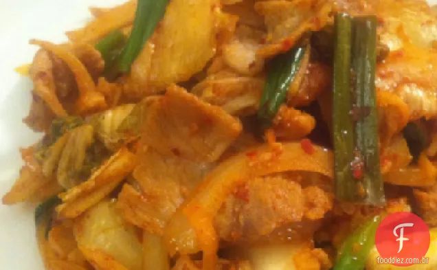 Fritar carne de porco e Jicama