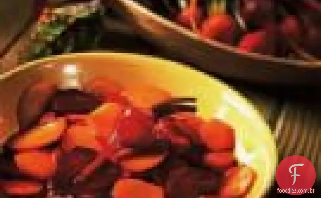 Beterraba Vermelha E Amarela Assada Com Esmalte Balsâmico
