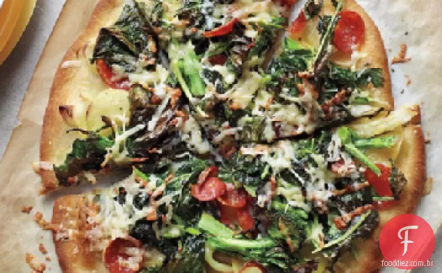 Pepperoni, batata e brócolis Rabe Pizzas