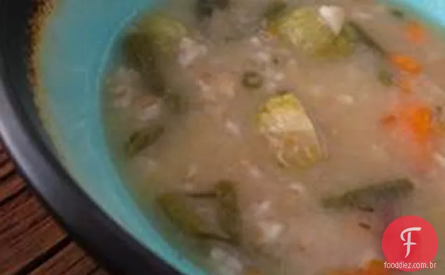 Couve de Bruxelas e sopa de cevada