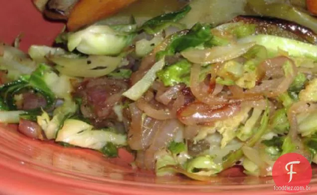 Couves De Bruxelas Hash Com Chalotas Caramelizadas