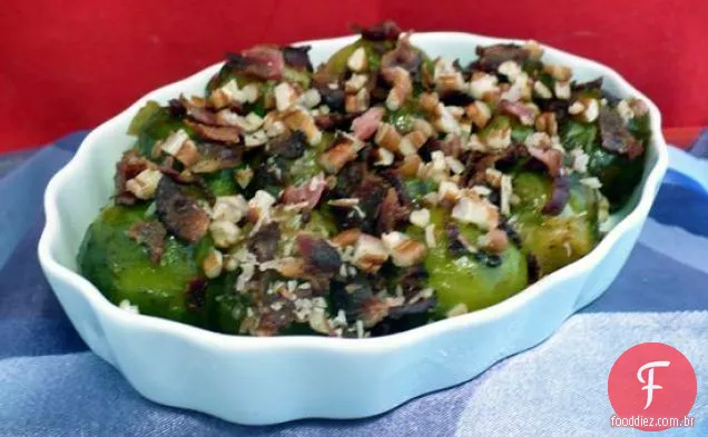 Couve de Bruxelas com Bacon e nozes