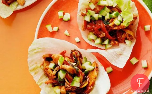 Thai Vitrificada Frango Alface Wraps