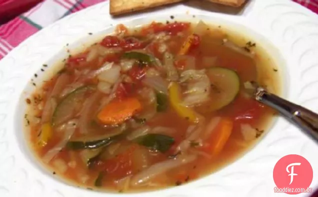Sopa de legumes e arroz de colheita lenta