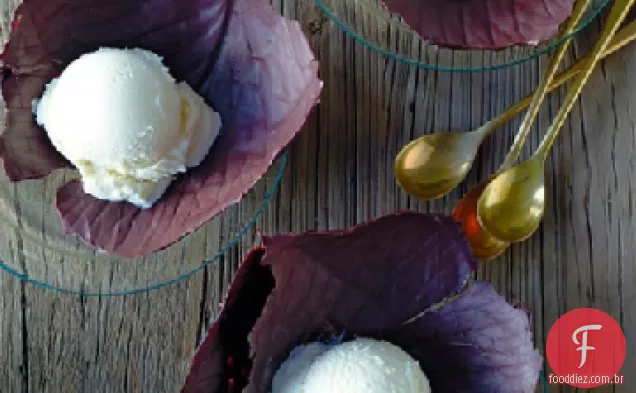 Folhas de repolho de Chocolate com sorvete de baunilha