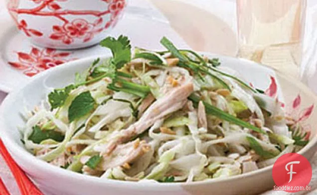 Arroz-Salada De Macarrão Com Frango e ervas