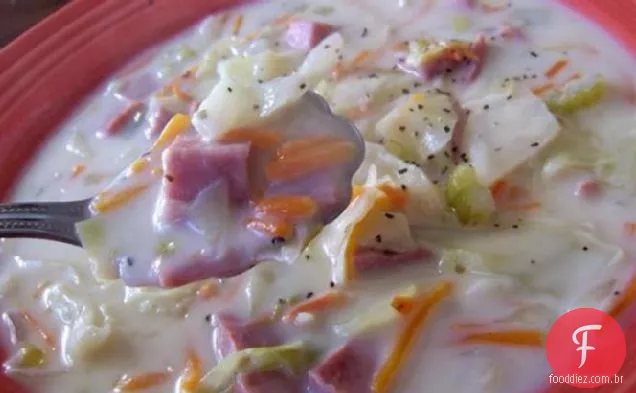 Sopa Cremosa De Repolho E Presunto