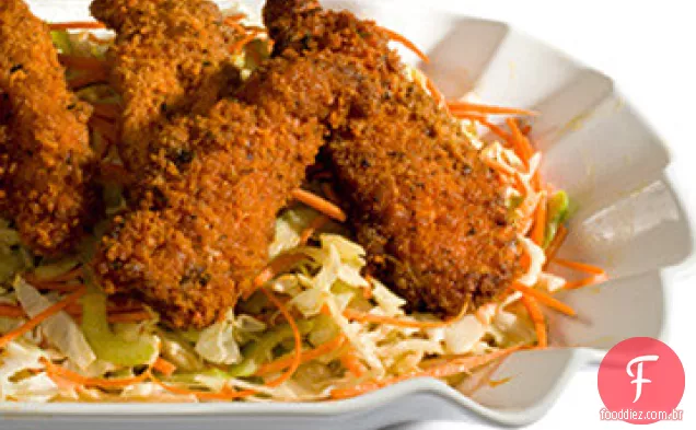 Buffalo frango propostas com queijo azul salada de repolho Receita