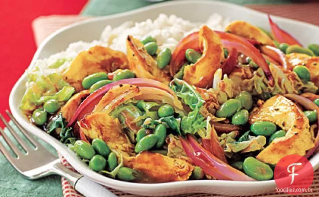 Frango-Edamame Refogado