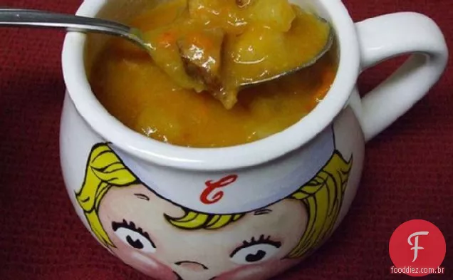 Sopa De Repolho De Batata Com Presunto