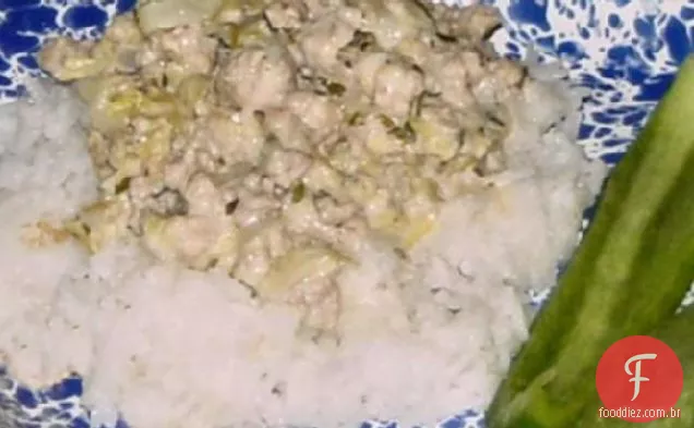 Peru com repolho e Cream Cheese