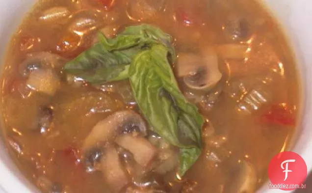 Sopa de dois cogumelos e cevada