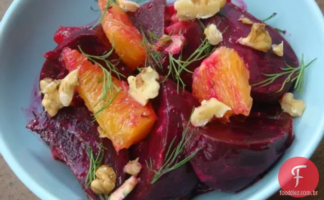 Salada Assada De Beterraba E Laranja Com Vinagrete Cremoso De Endro