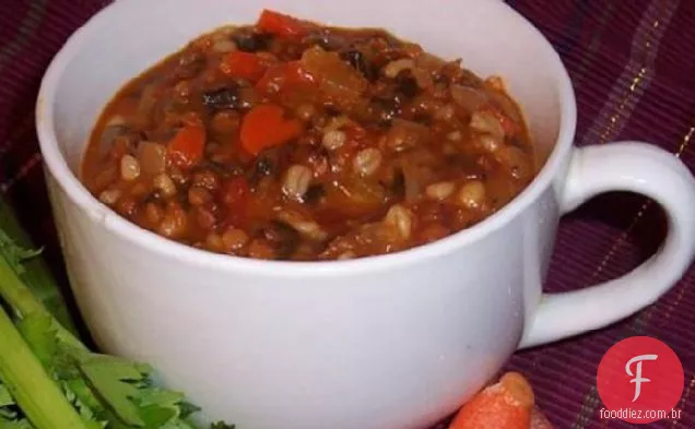 Sopa de lentilha e cevada