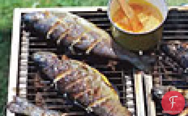 Robalo grelhado com manteiga de laranja-Açafrão