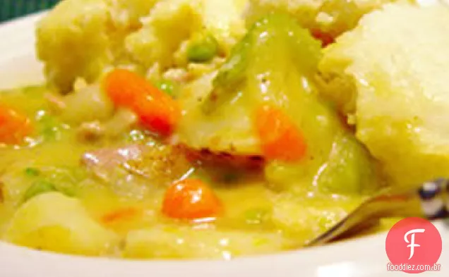 Frango e bolinhos irlandeses