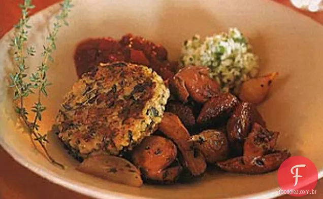 Bolos de Risoto de sálvia, cebola e arroz selvagem