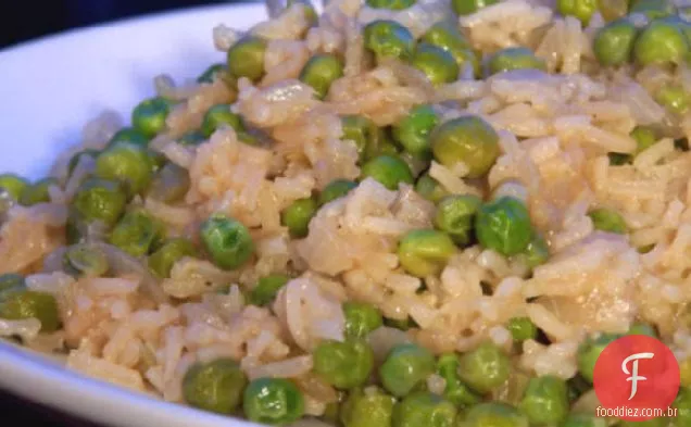 Arroz italiano e ervilhas
