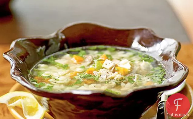 Sopa Orzo De Frango Com Limão