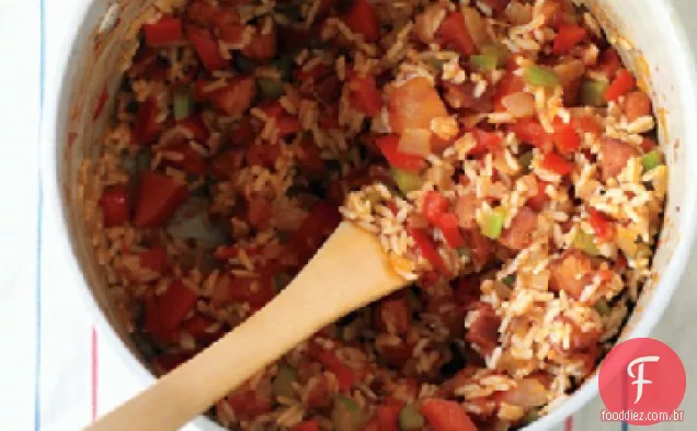Arroz Vermelho Com Linguiça e pimentão