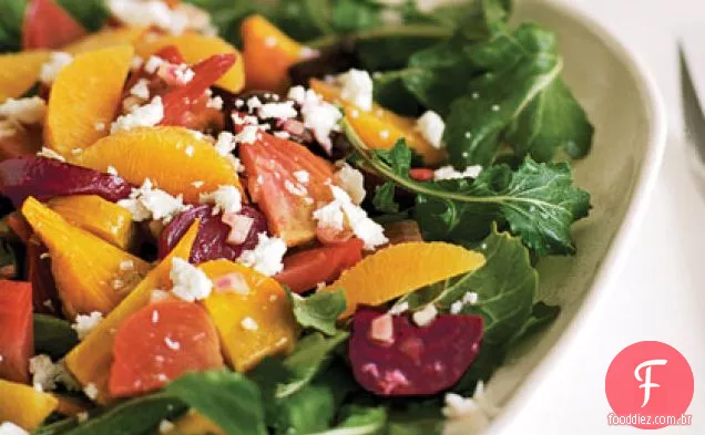 Salada de beterraba assada com laranjas e Queso Fresco (Ensalada de Betabel)