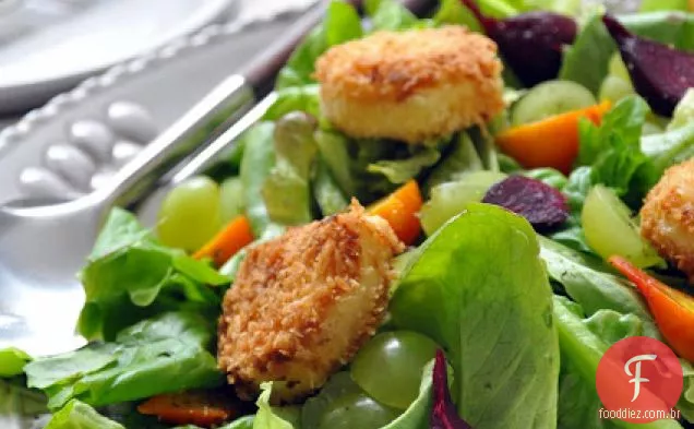Salada De Beterraba Assada Com Croutons De Queijo De Cabra Frito
