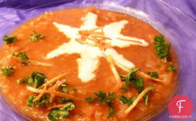 Sopa de cenoura, lentilha vermelha e laranja