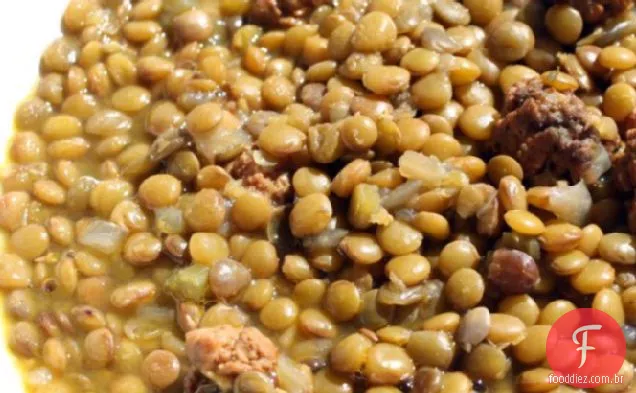Francês em um Flash: sopa de lentilha e Salsicha