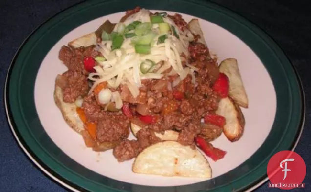 Fatias De Batata Com Cobertura Desleixada De Joe