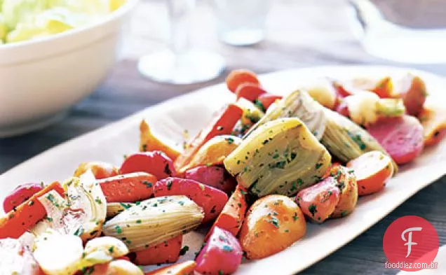 Legumes assados com vinagrete