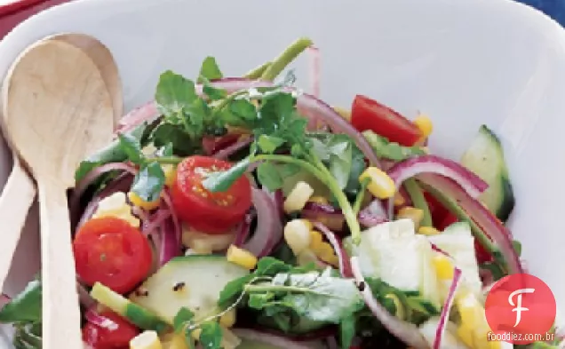 Salada de milho e agrião
