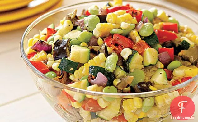 Salada Succotash De Vegetais Grelhados