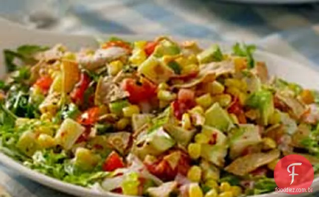Salada de abacate e Milho Com Molho Cremoso de Salsa