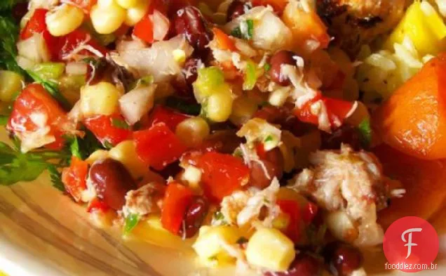 Milho caranguejo e Salada De Feijão Preto