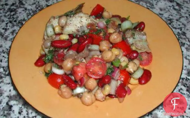 Salada De Dois Feijões E Alcachofra