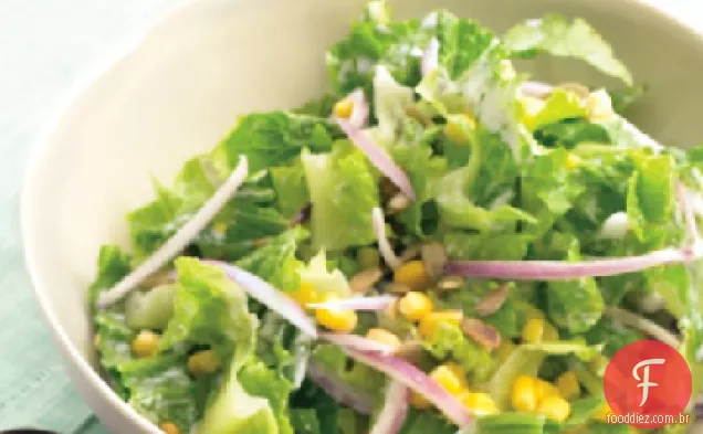 Salada Romaine com milho e Pepitas