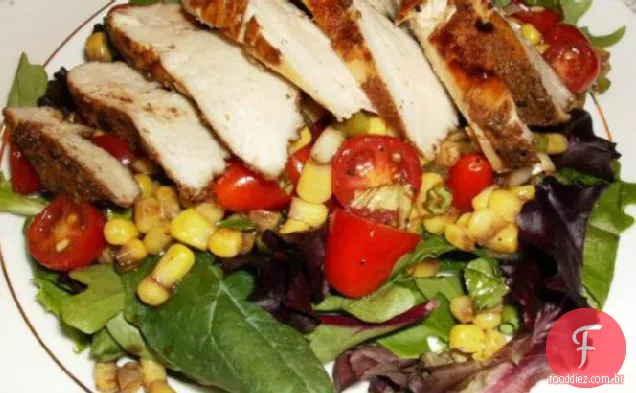 Frango Coentro Com Salada De Milho Tomate
